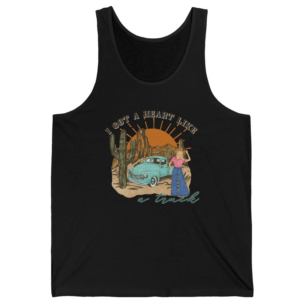 I Got A Heart Like A Truck Western Boho Sunset Girl Desert Unisex Jersey Tank
