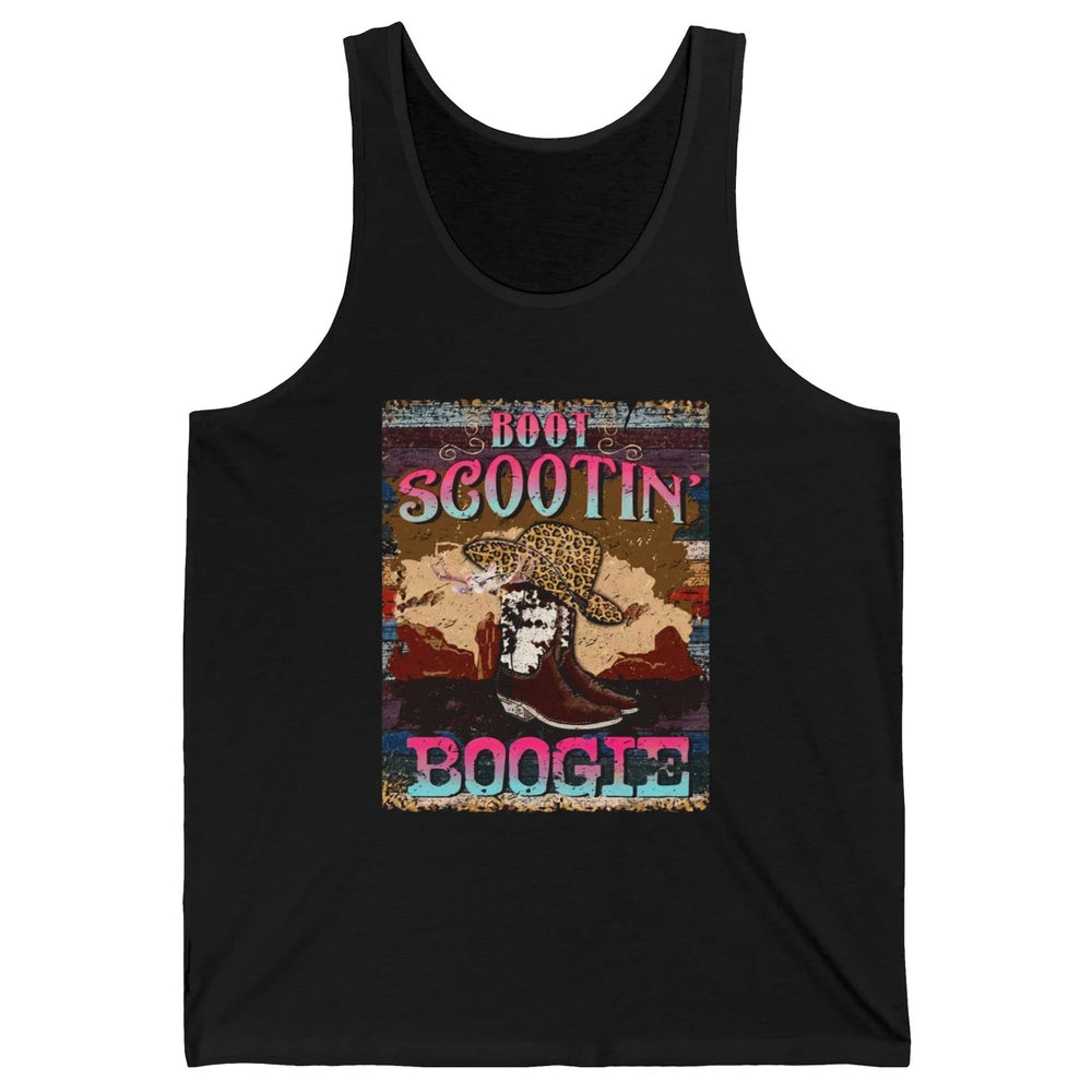 Leopard Cowboy Boots Hat Boot Scootin Boogie Western Country Unisex Jersey Tank