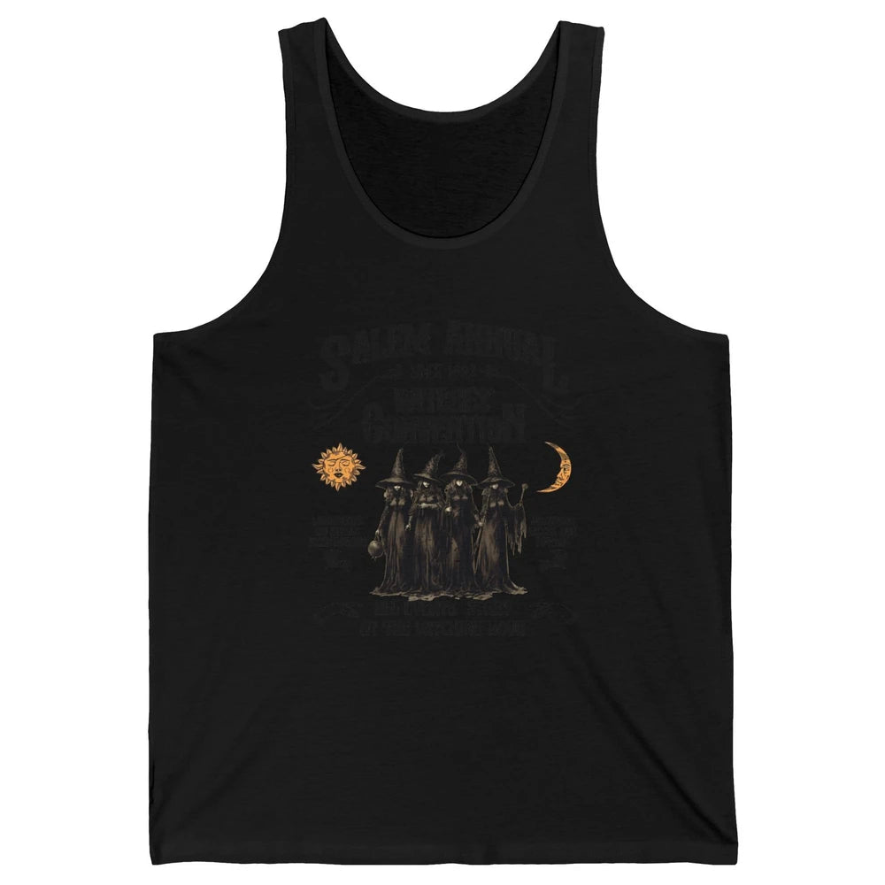 Retro Salem Annual Witches Convention Halloween Witch Magic Unisex Jersey Tank