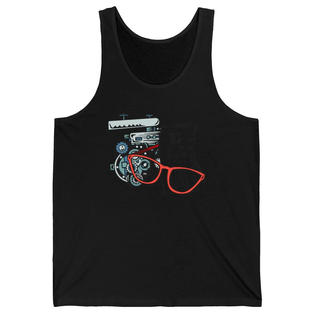 Optometry Tools Phoropter Eyeglasses Ophthalmology Optician Unisex Jersey Tank