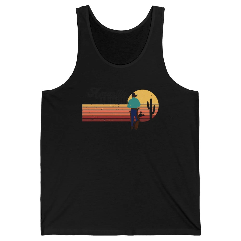 Vintage Cowboy Amarillo By Morning Cactus Western Country Unisex Jersey Tank