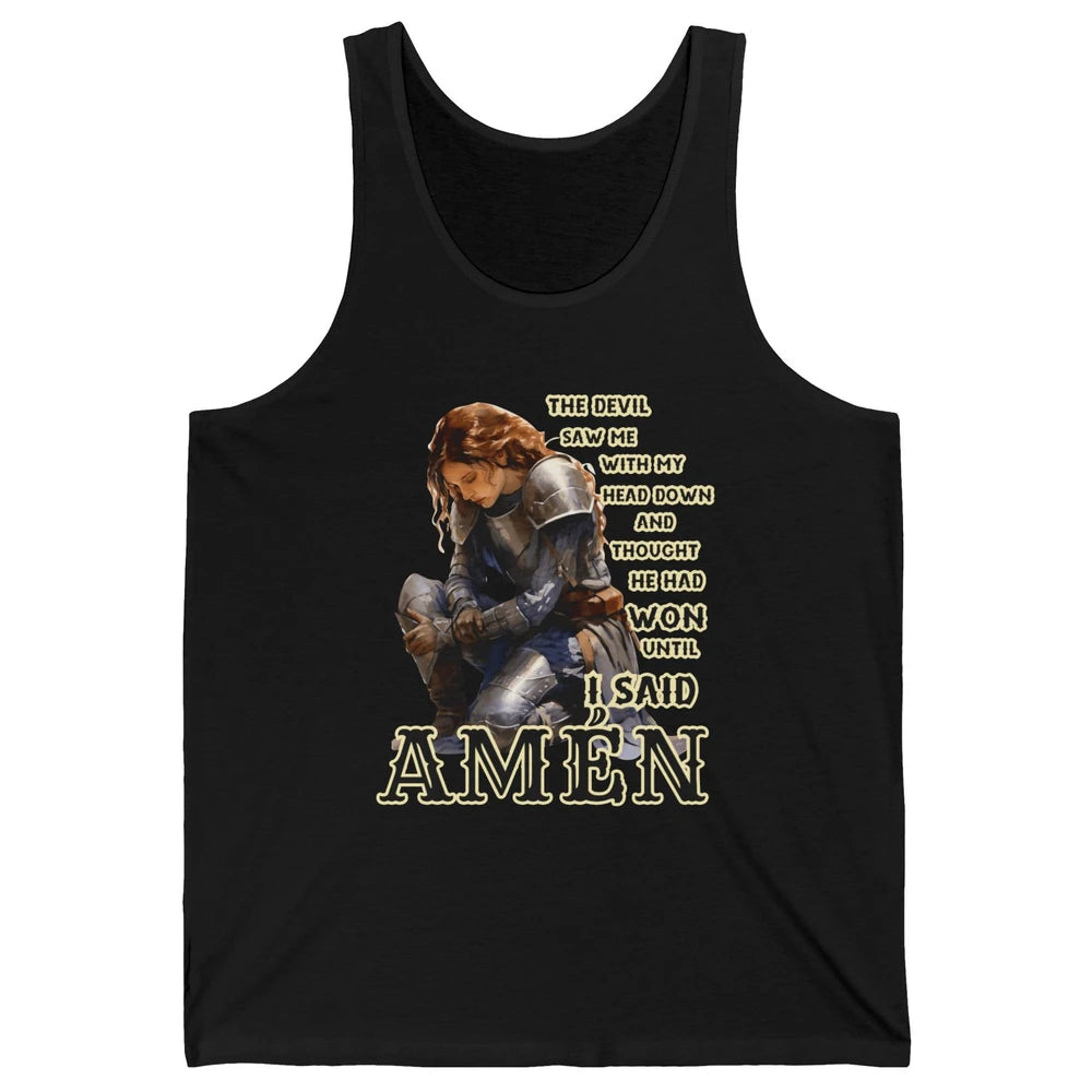 Knight Templar Christian The Devil Saw Me With My Head Down Unisex Jersey Tank