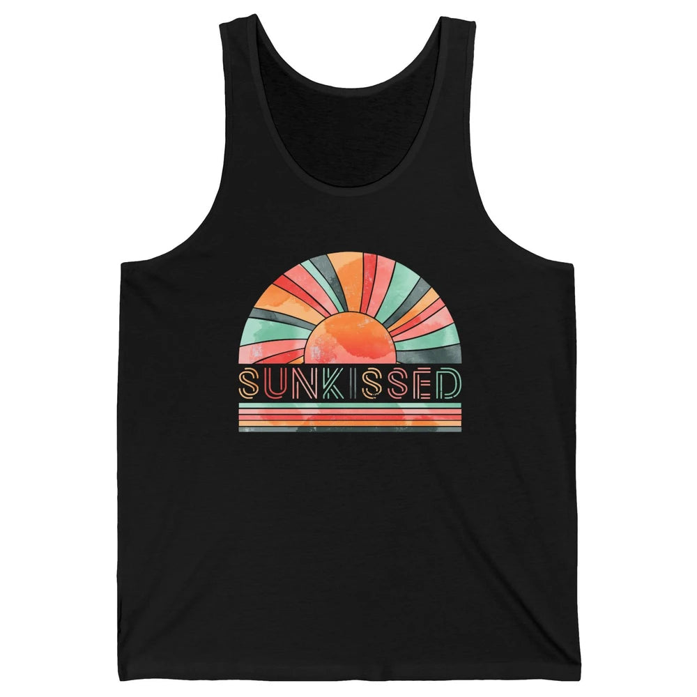Retro Rainbow Sunkissed Summer Beach Life Vintage Boho Unisex Jersey Tank