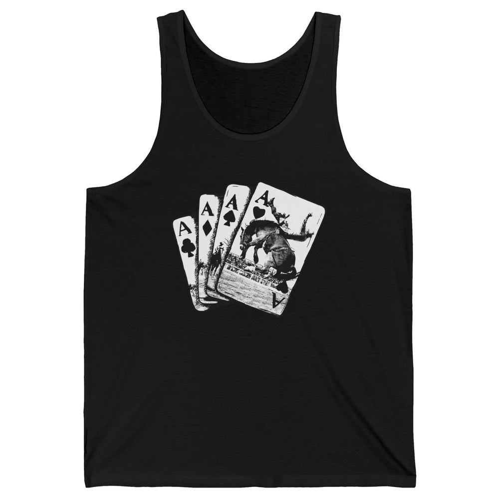 Punchy Cowboy Horsing Playing Cards Western Cowboy Rodeo Unisex Jersey Tank