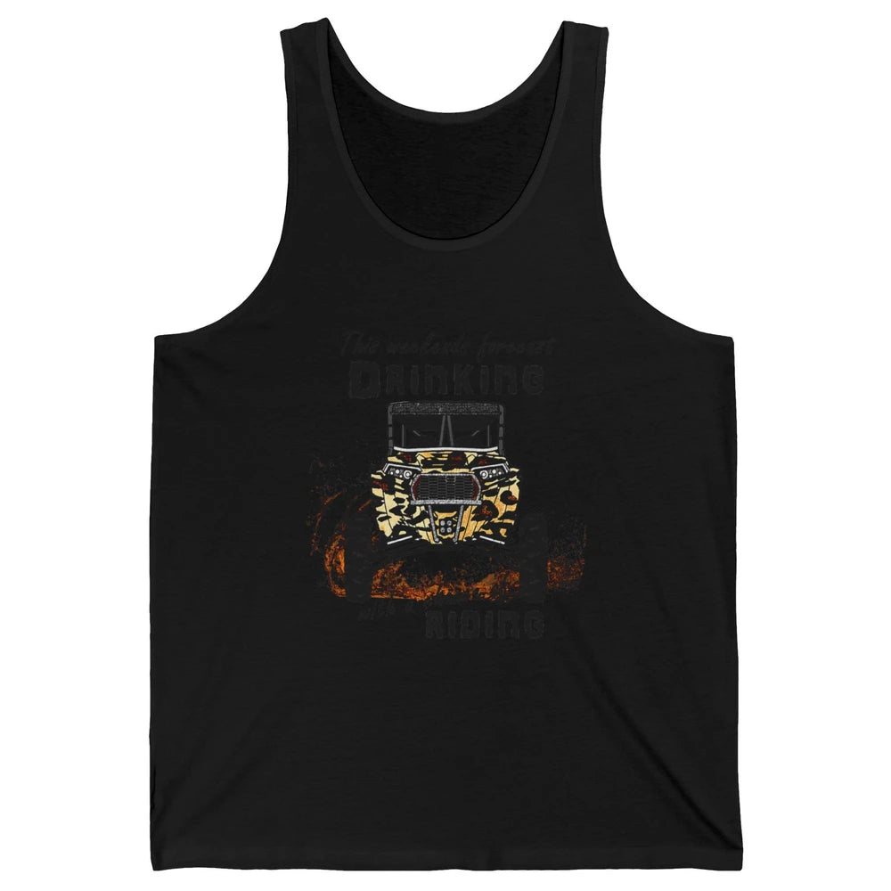 Leopard UTV Weekend Forecast Drinking Offroad Riding SXS Mud Unisex Jersey Tank