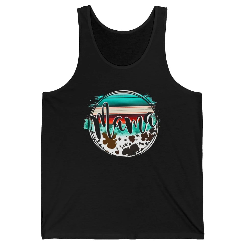 Western Country Boho Mama Cowhide Turquoise Western Mama Unisex Jersey Tank