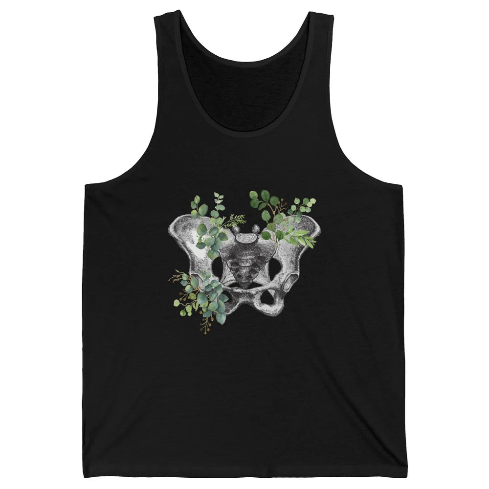 Floral Anatomical Pelvis Skeleton Doctor Medical Botanical Unisex Jersey Tank