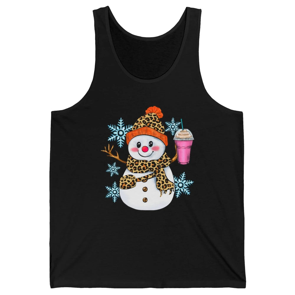 Retro Leopard Christmas Bougie Snowman Boojee Winter Holiday Unisex Jersey Tank