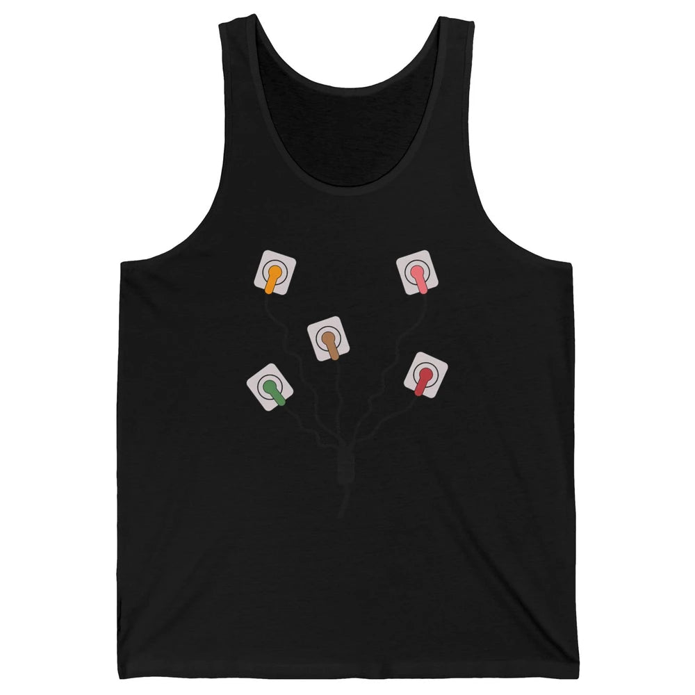 Electrocardiogram EKG Nurse Leads Cheat Sheet Telemetry Tech Unisex Jersey Tank