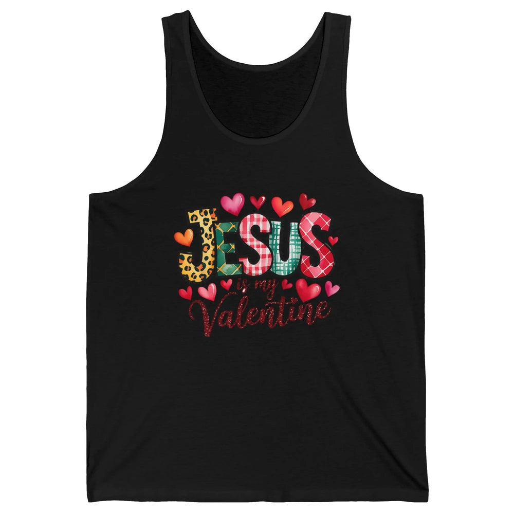 Jesus Is My Valentine Christian Religious Heart Love Bible Verse God Lover Church Unisex Jersey Tank