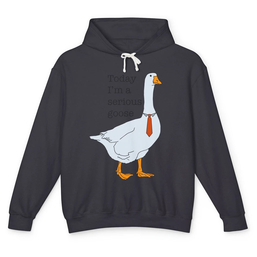 Funny Silly Goose Today I'm Serious Goose Sarcastic Goose Unisex Lightweight Hoodie