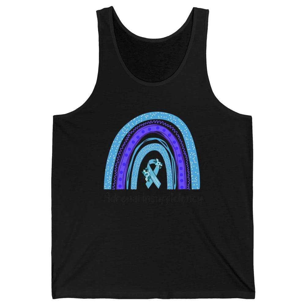 Adrenal Insufficiency Awareness Floral Light Blue Ribbon Unisex Jersey Tank