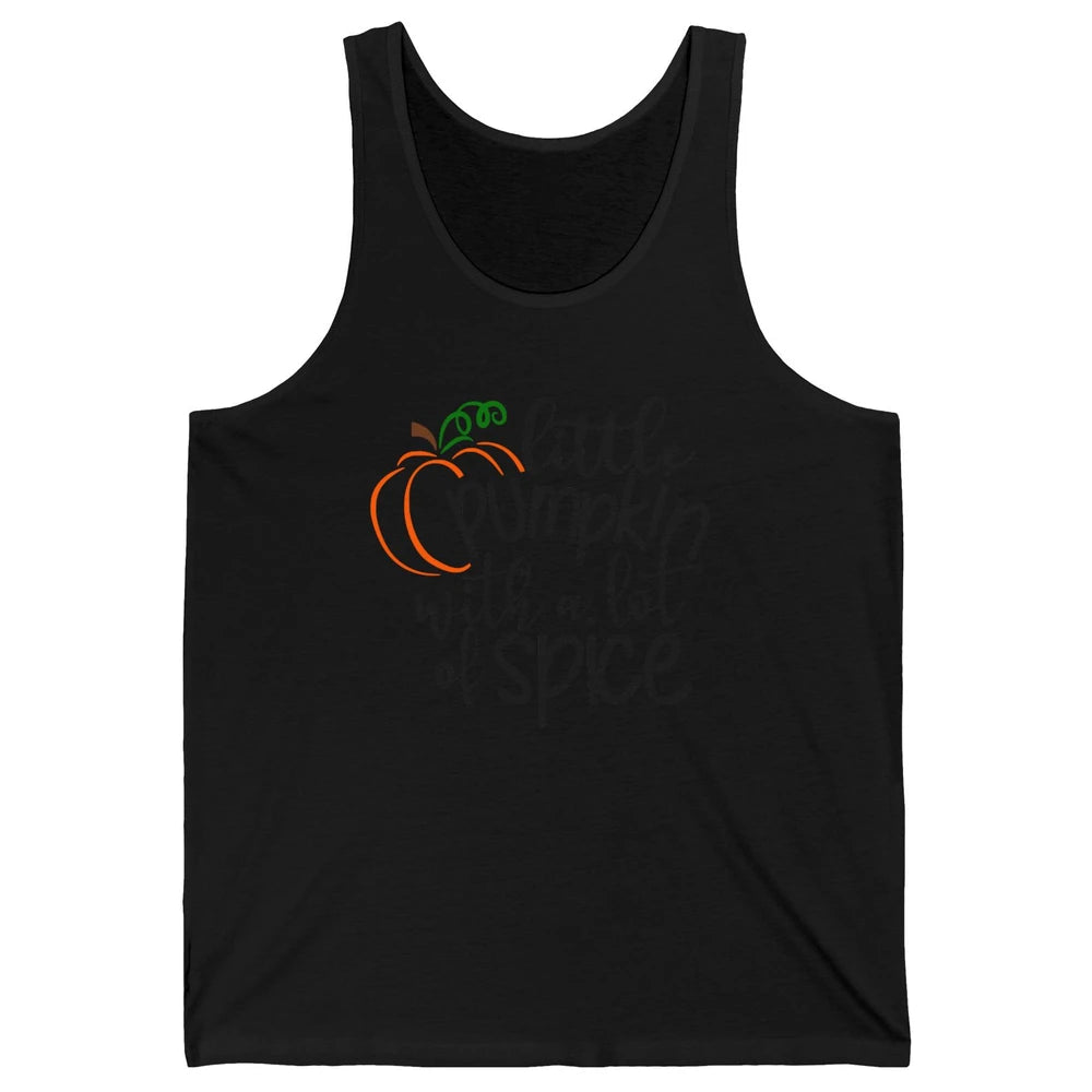 Little Pumpkin With Lots Of Spice Kids Thanksgiving Autumn Unisex Jersey Tank