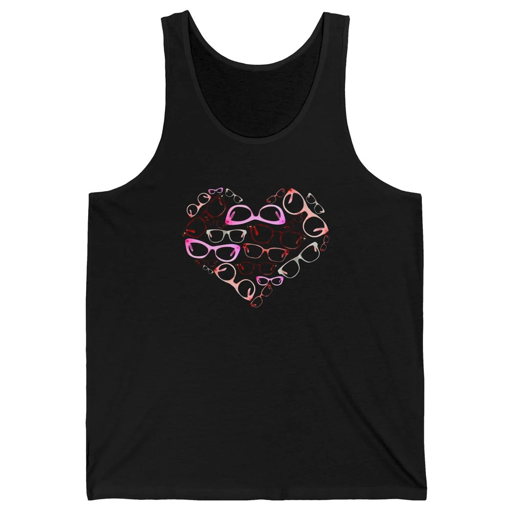 Optometrist Eyeglasses Heart Valentines Day Optician Life Unisex Jersey Tank