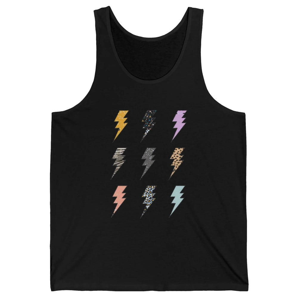 Preppy Lightning Bolt Colorful Leopard Cheetah Western Retro Unisex Jersey Tank