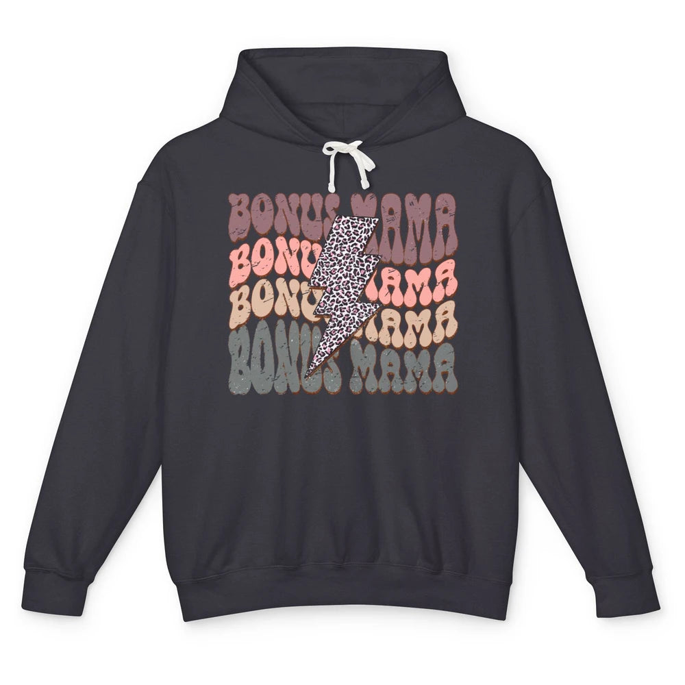 Retro Bonus Mama Leopard Lightning Bolt Western Stepmother Unisex Lightweight Hoodie