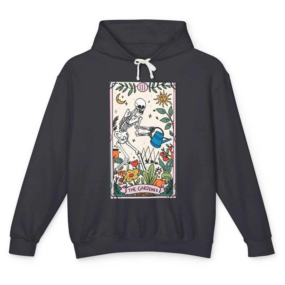 Gardening Because Murder Is Wrong Tarot Skeleton Gardener Unisex Lightweight Hoodie
