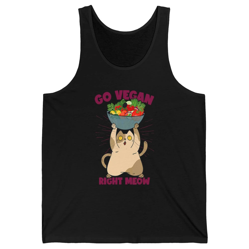 Funny Go Vegan Cat Plant Based Diet Animal Pet Vegetarian Unisex Jersey Tank