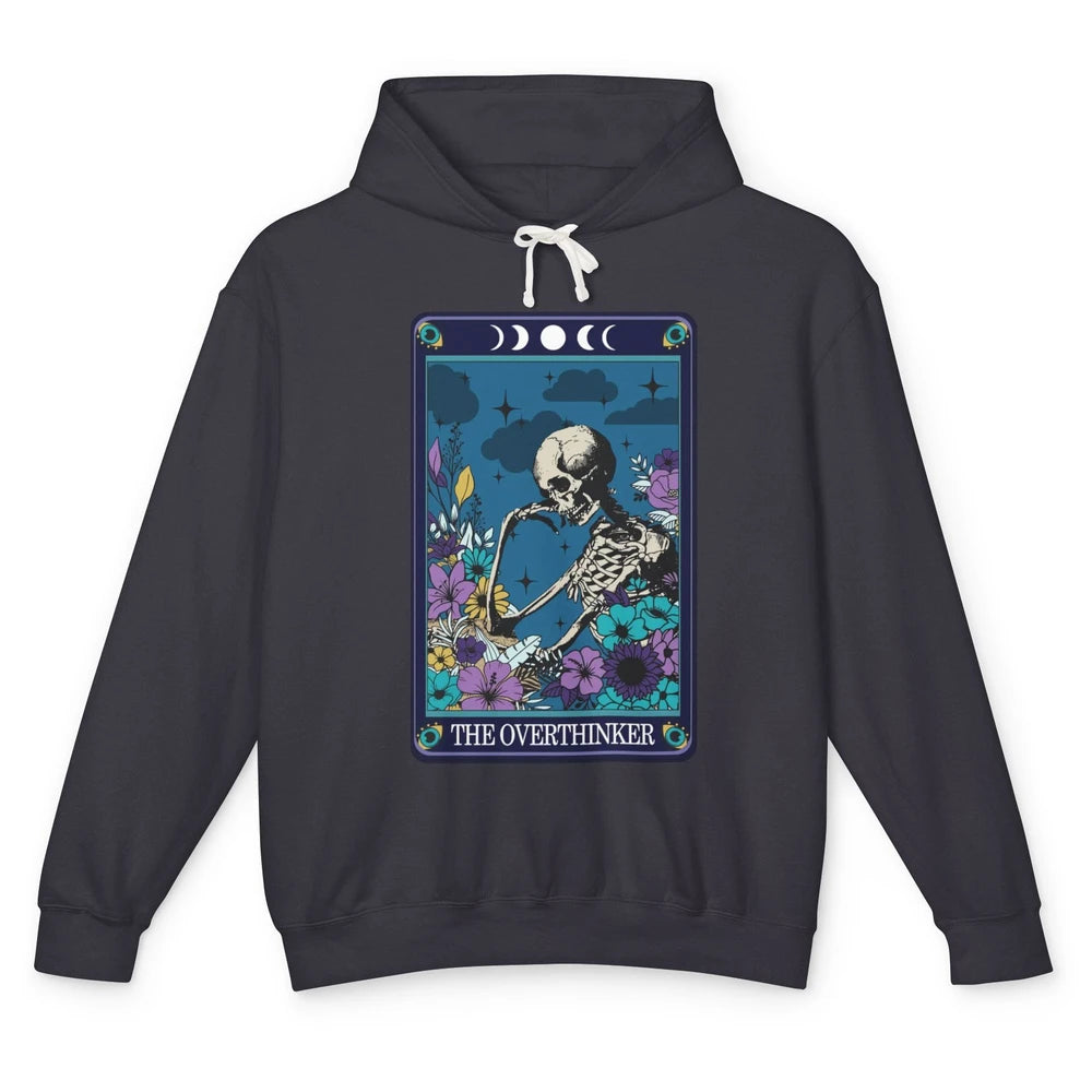 Floral Skeleton The Overthinker Tarot Card Halloween Costume Unisex Lightweight Hoodie