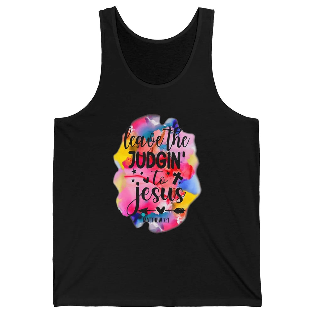 Colorful Leave Judging Faith Christian Jesus God Bible Verse Unisex Jersey Tank