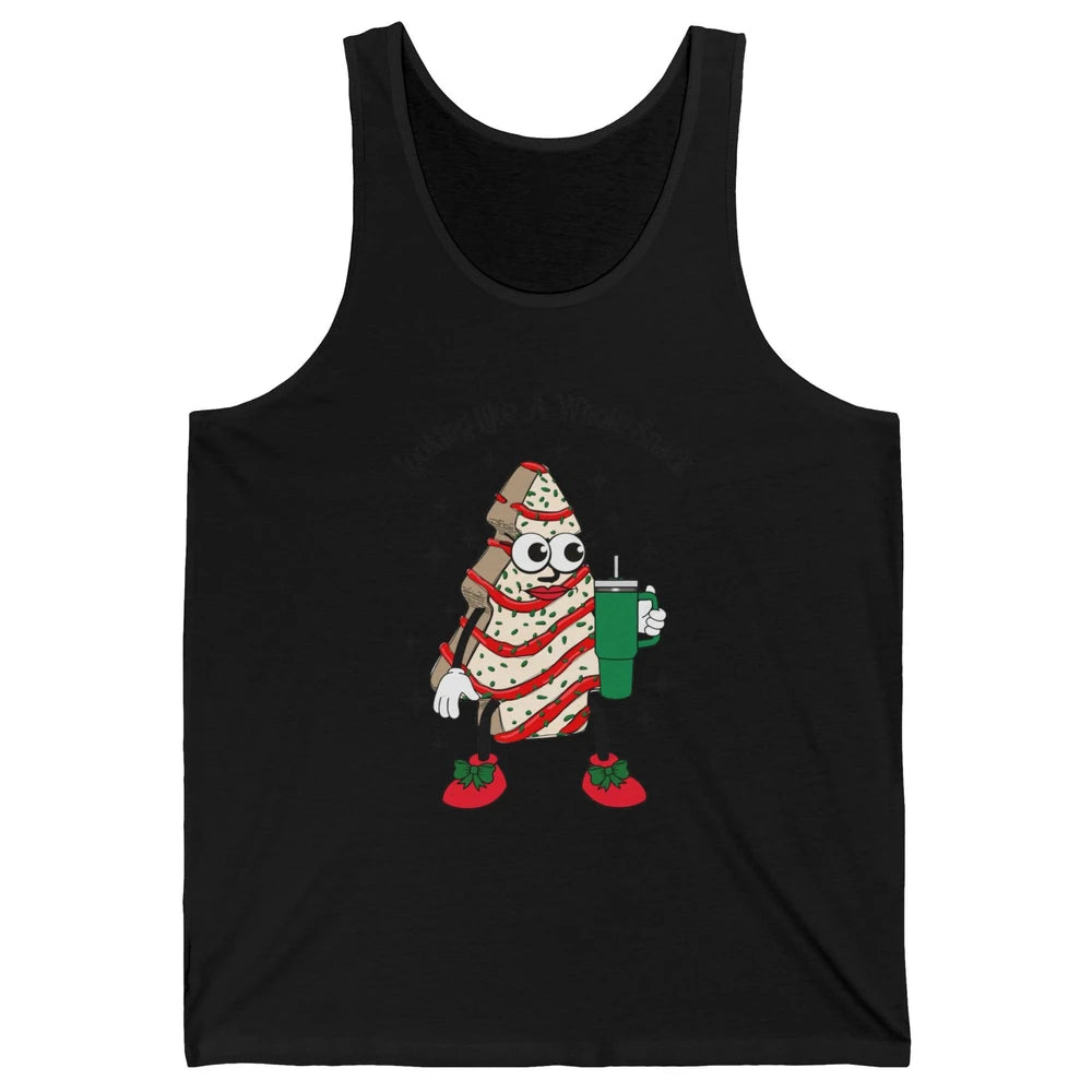 Funny Christmas Tree Cake Out Here Look Like A Snack Unisex Jersey Tank