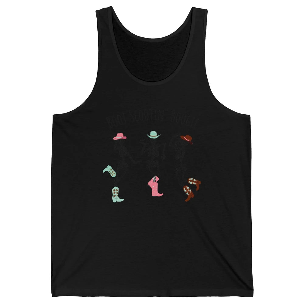 Cowboy Skeleton Dance Boot Scooting Boogie Western Halloween Unisex Jersey Tank