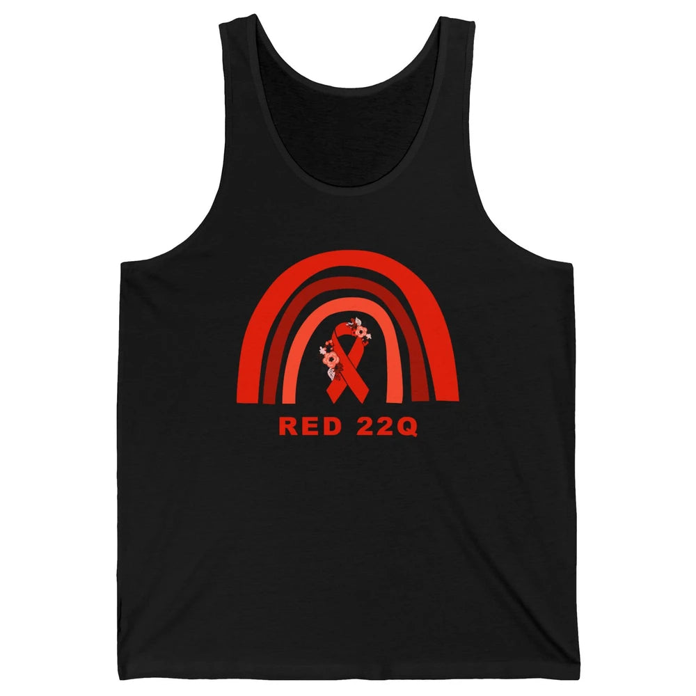 22Q Deletion/DiGeorge Syndrome Awareness Floral Red Rainbow Unisex Jersey Tank