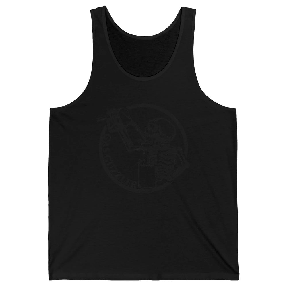 Funny Skeleton Gas Guzzler Sarcastic Skeleton Halloween Unisex Jersey Tank
