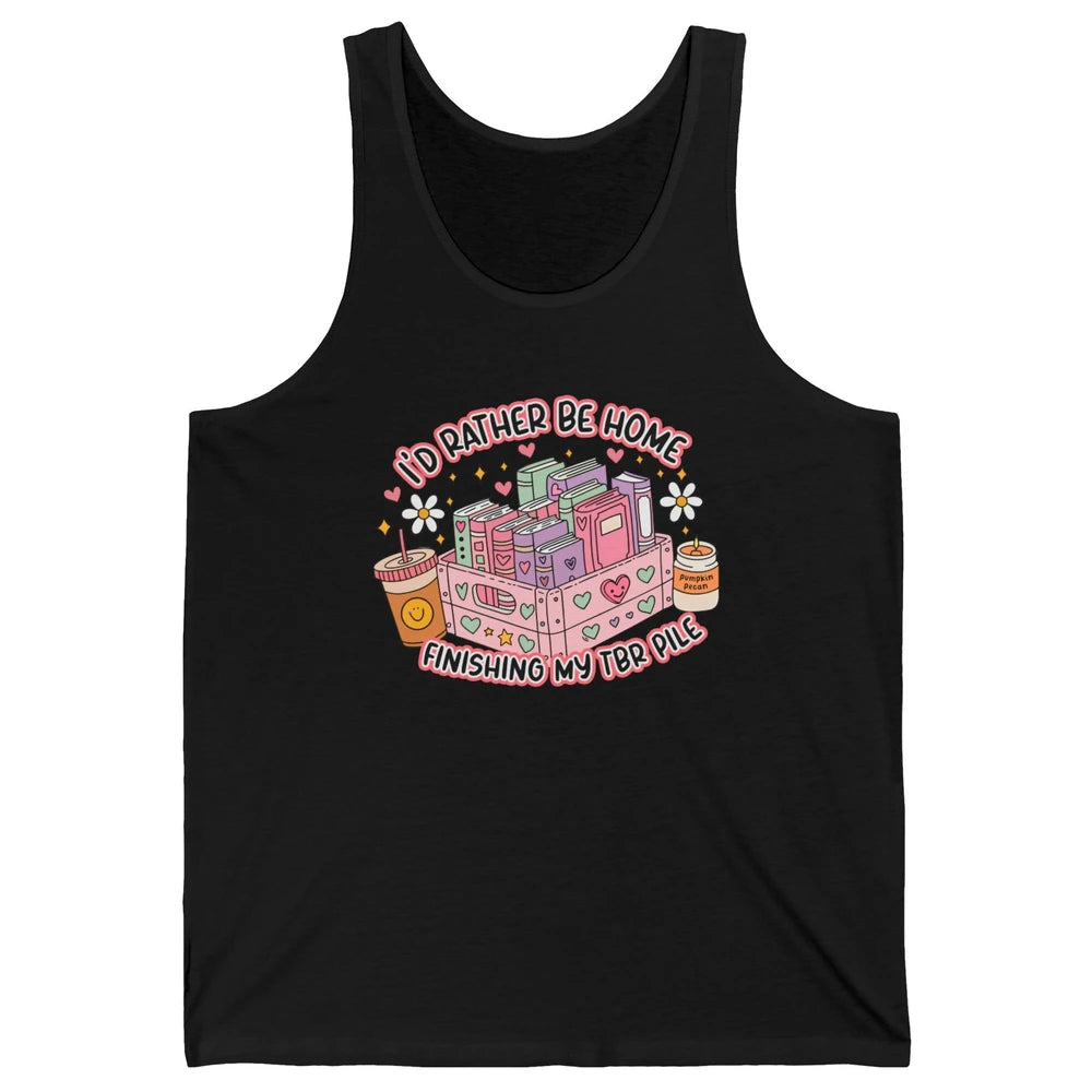 Retro Groovy TBR Book Readers Be Home Finishing My TBR Pile Unisex Jersey Tank