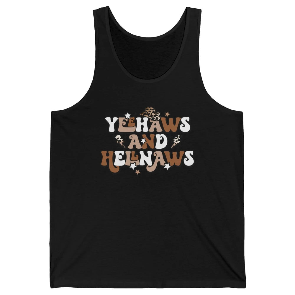 Leopard Yeehaws & Hellnaw Western Country Cowgirl Cowboy Hat Unisex Jersey Tank