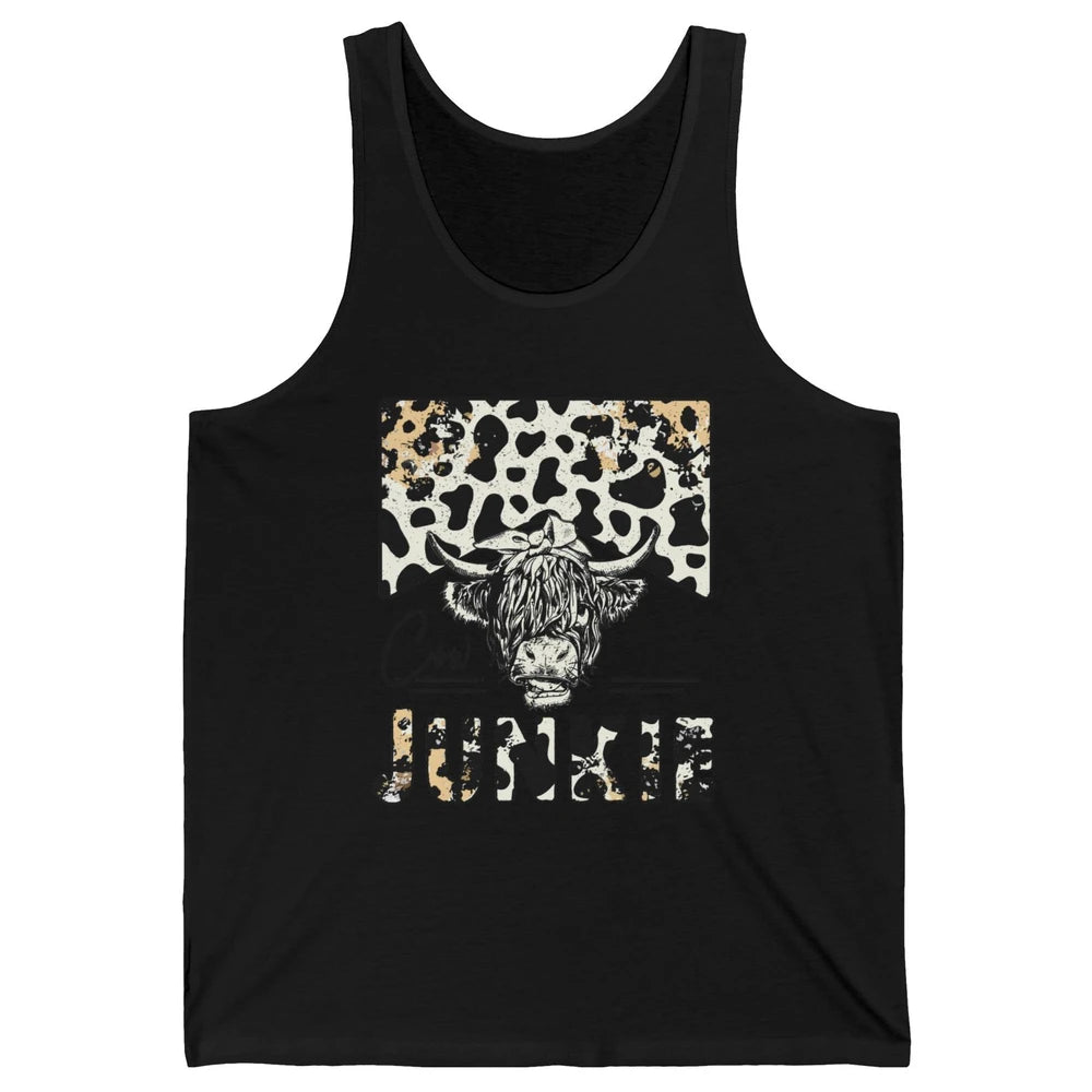 Leopard Highland Cow Bandana Cow Junkie Western Country Gift Unisex Jersey Tank