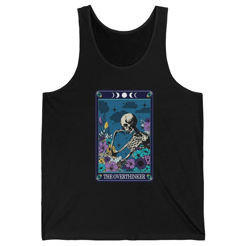 Floral Skeleton The Overthinker Tarot Card Halloween Costume Unisex Jersey Tank