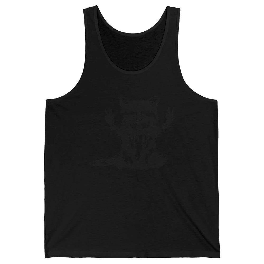 Funny Racoon Peace Sign Trashed Racoon Panda Lovers Gift Unisex Jersey Tank