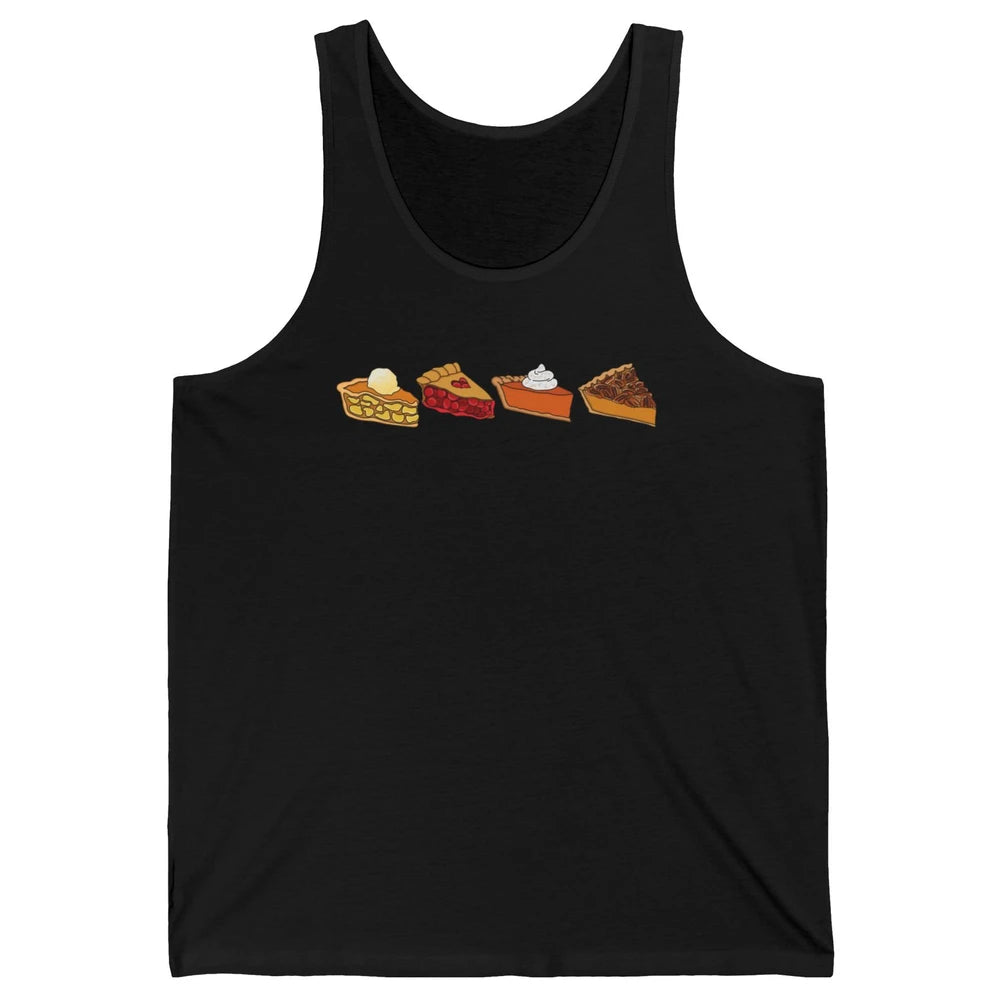 Retro Thanksgiving Pies Pumpkin Pie Pecan Pie Apple Pie Fall Unisex Jersey Tank