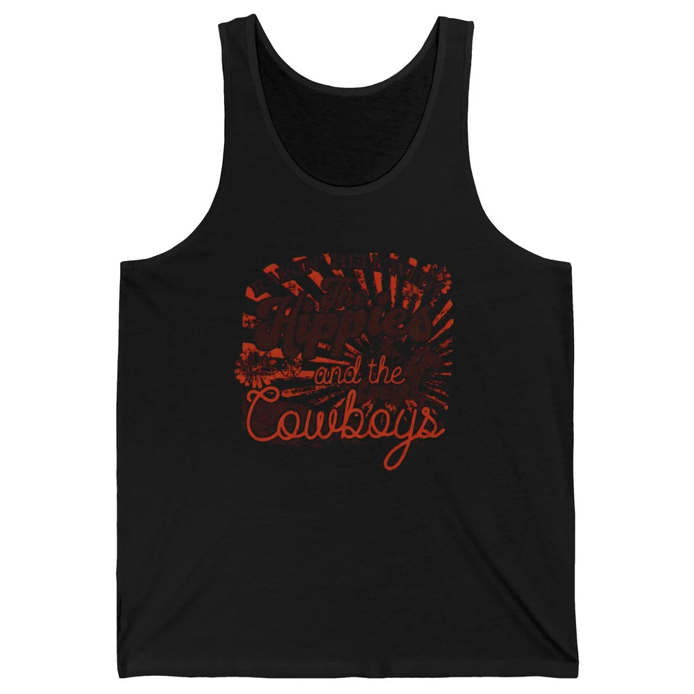 Retro Raisin' Hell With The Hippies And The Cowboys Country Unisex Jersey Tank