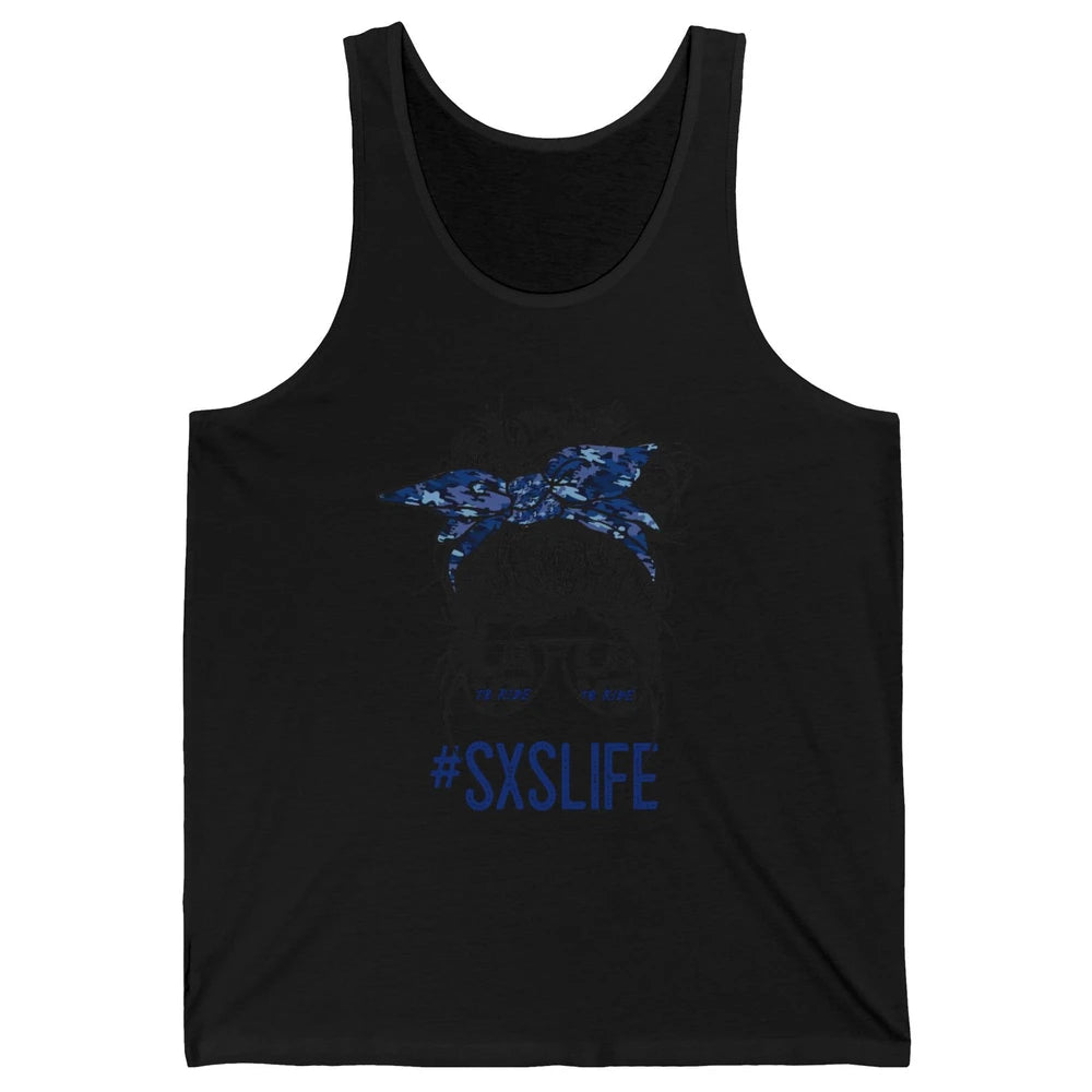 Messy Bun Hair SXS Life Side By Side Riders Girl Riding Gift Unisex Jersey Tank