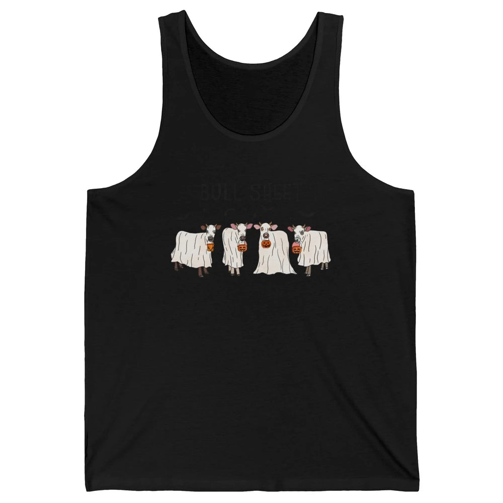 Funny Cow Ghost Pumpkin Bull Sheet Halloween Animal Costume Unisex Jersey Tank