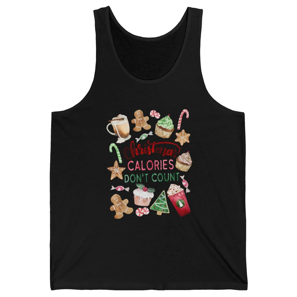 Funny Christmas Favorites Calories Dont Count Christmas Cake Unisex Jersey Tank