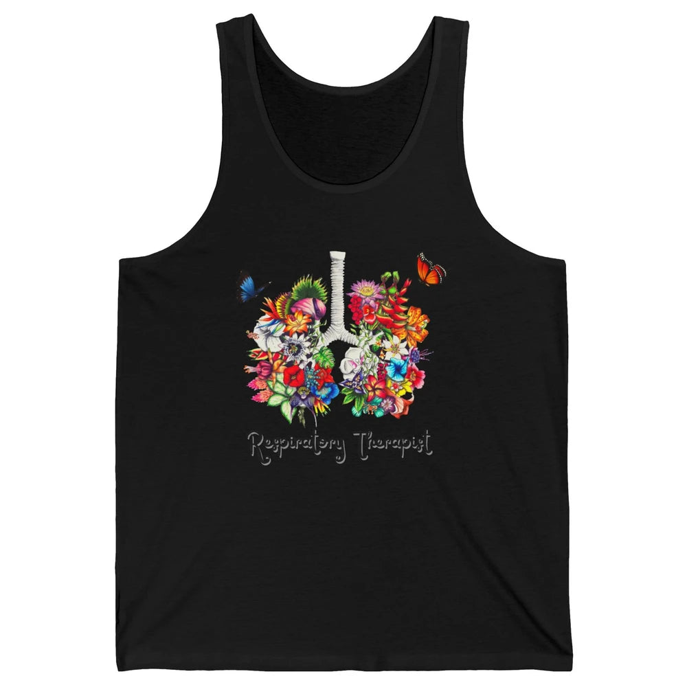 Respiratory Therapy Floral Lung Respiratory Therapist Gift Unisex Jersey Tank