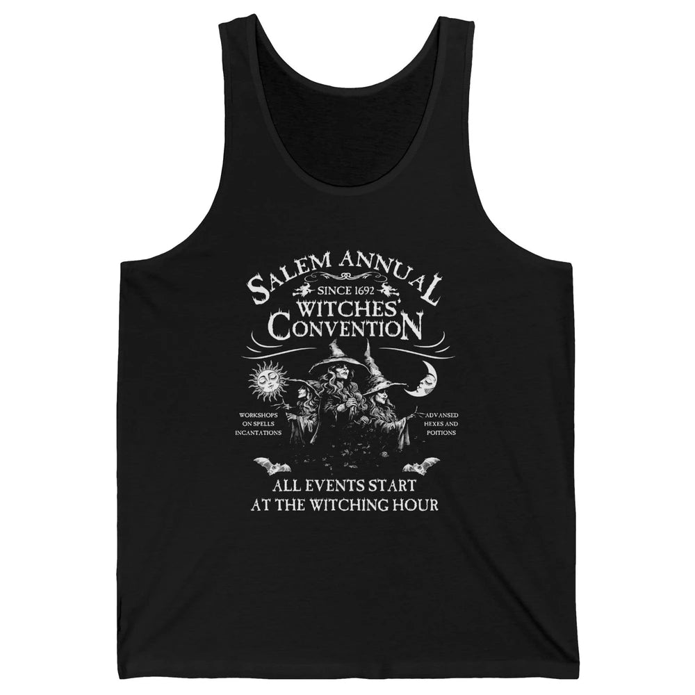 Retro Salem Annual Witches Convention Halloween Witch Magic Unisex Jersey Tank