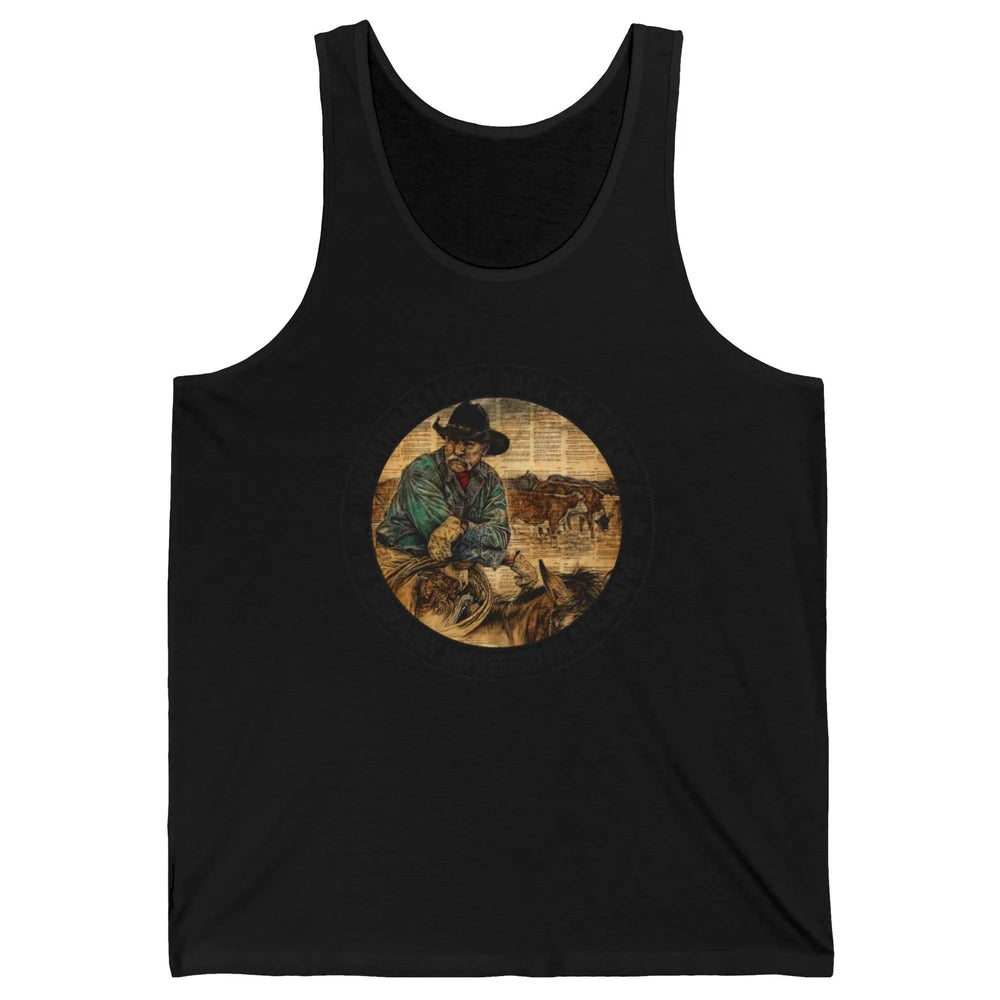 Retro Western Cowboy Sometimes I Look Back On My Life Horse Unisex Jersey Tank