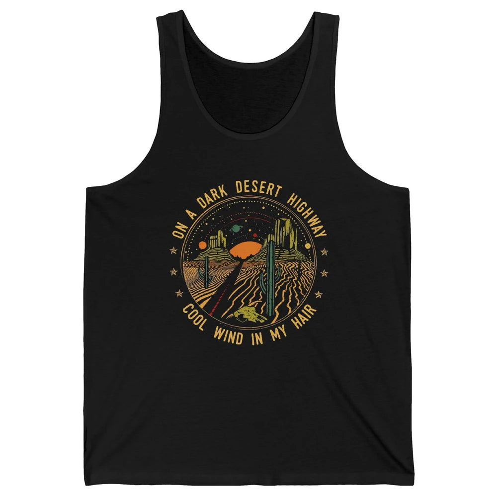 Adventure Camping Retro Dark Desert Highway Travel Gift Unisex Jersey Tank