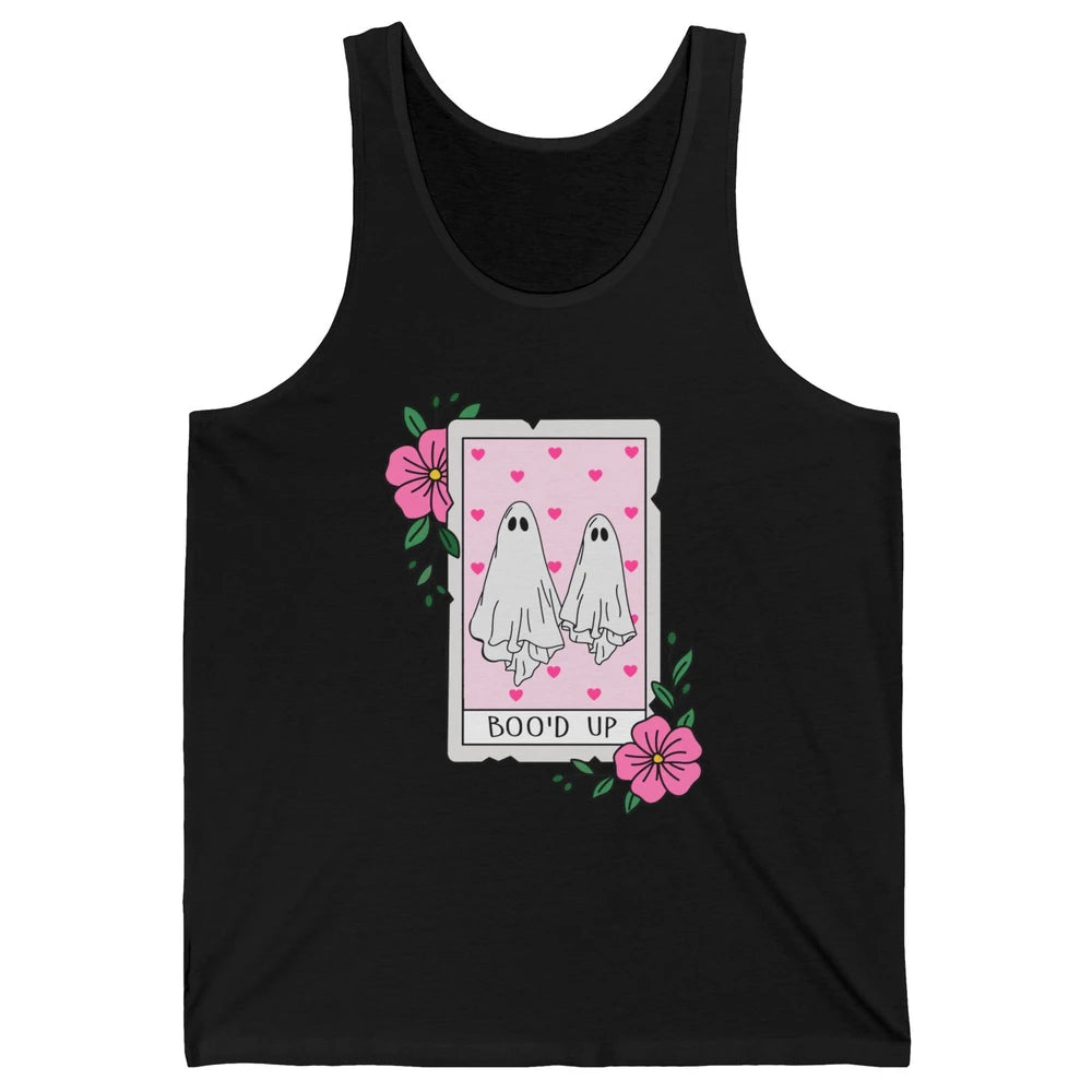 Floral Bood Up Tarot Card Valentines Day Spooky Ghost Couple Unisex Jersey Tank