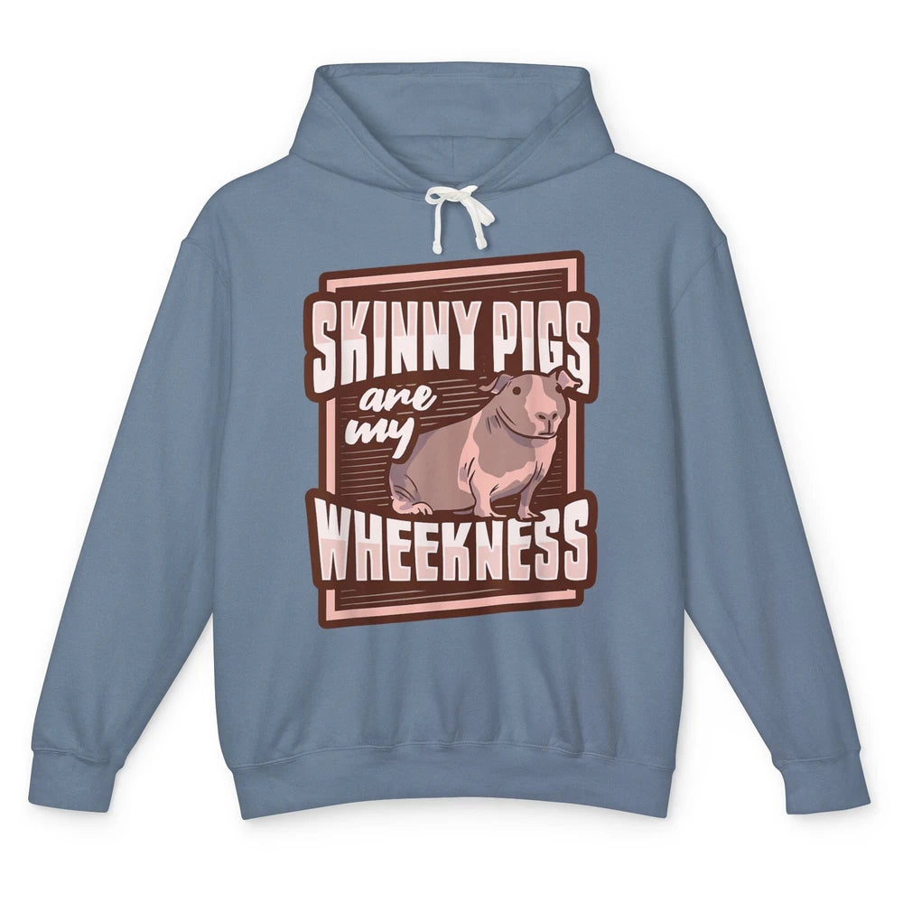 Funny Skinny Pigs Are My Weakness Retro Animal Sarcastic Unisex Lightweight Hoodie