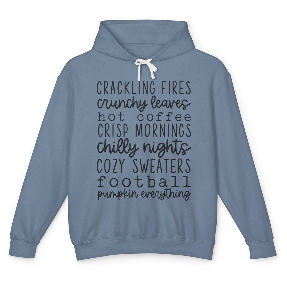 Fall Favorite Crackling Fire Pumpkin Everything Thanksgiving Unisex Lightweight Hoodie