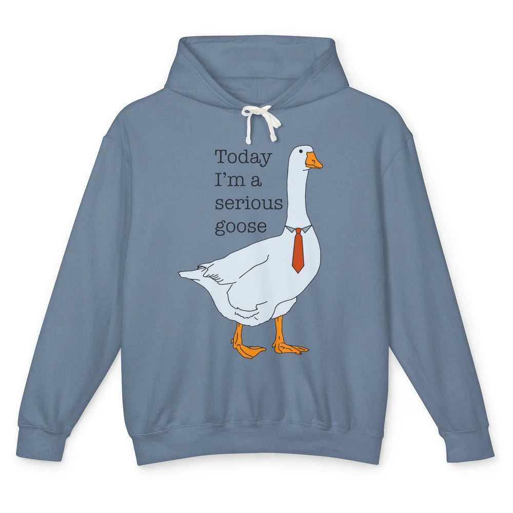Funny Silly Goose Today I'm Serious Goose Sarcastic Goose Unisex Lightweight Hoodie