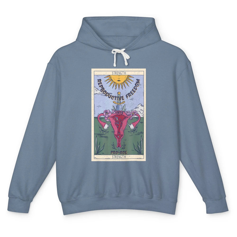 1973 Pro Roe Feminist Strength Tarot Card Mystical Halloween Unisex Lightweight Hoodie