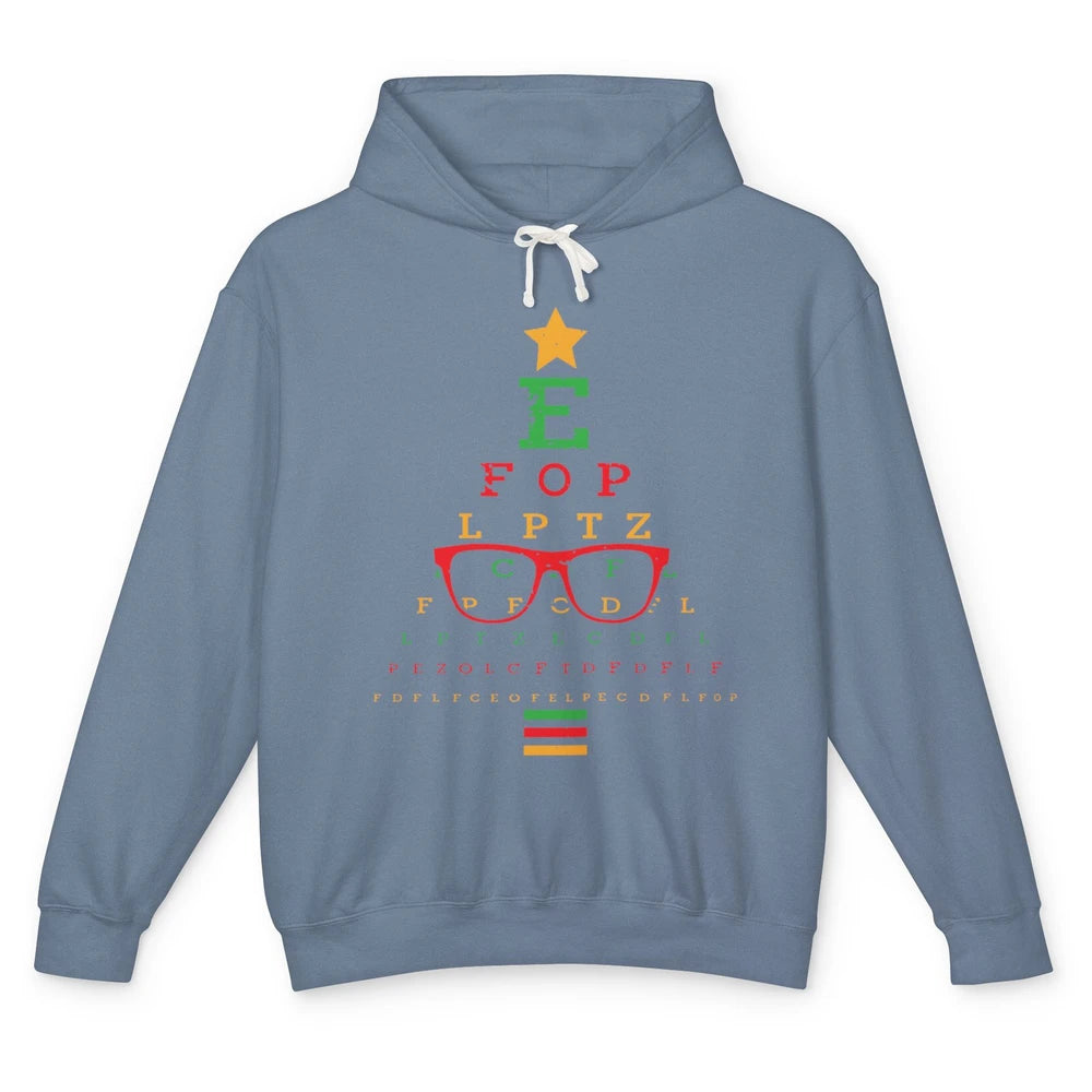 Optician Christmas Funny Xmas Tree Eyeglasses Optometrist Unisex Lightweight Hoodie
