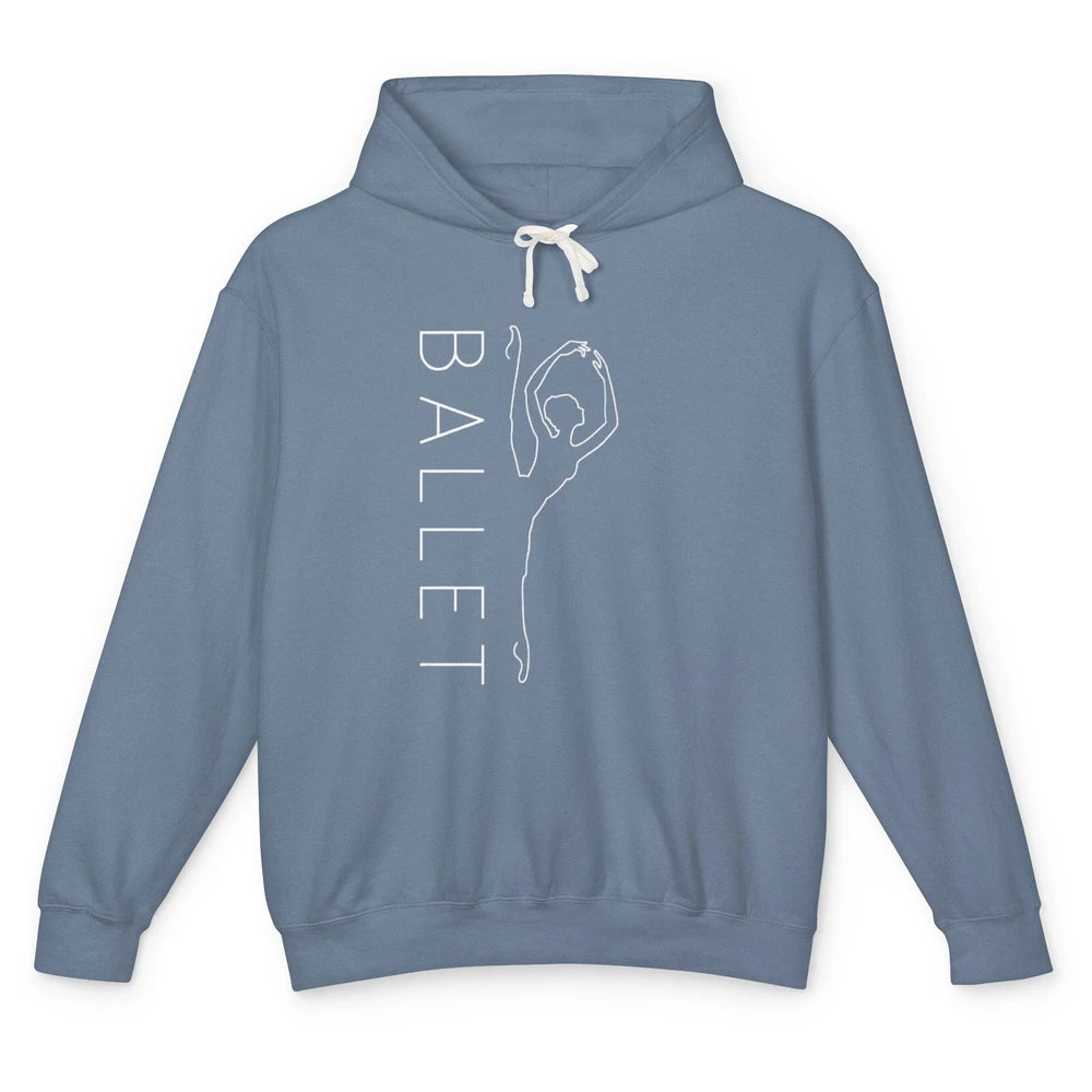 Ballet Girl On Pointe Minimalist Ballerina Dancer Dancing Unisex Lightweight Hoodie
