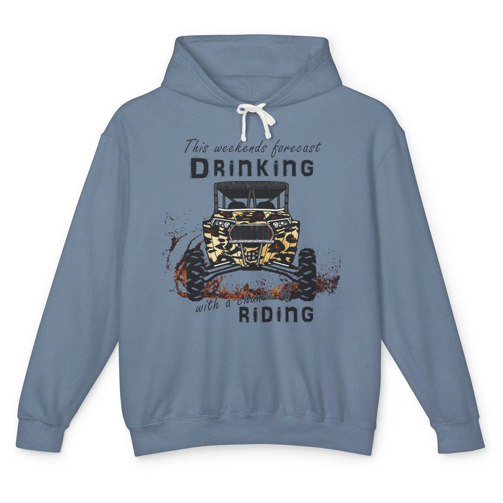 Leopard UTV Weekend Forecast Drinking Mud Riding SXS Life Unisex Lightweight Hoodie